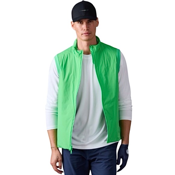 G Fore Mens Golf Vest Size Medium Lime Green Maverik Hybrid 4 Way Stretch New - Picture 12 of 12